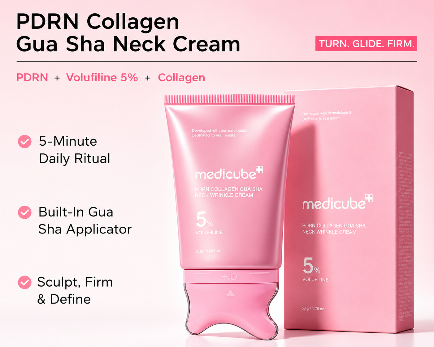 PDRN Collagen Neck Cream with Gua Sha Massager